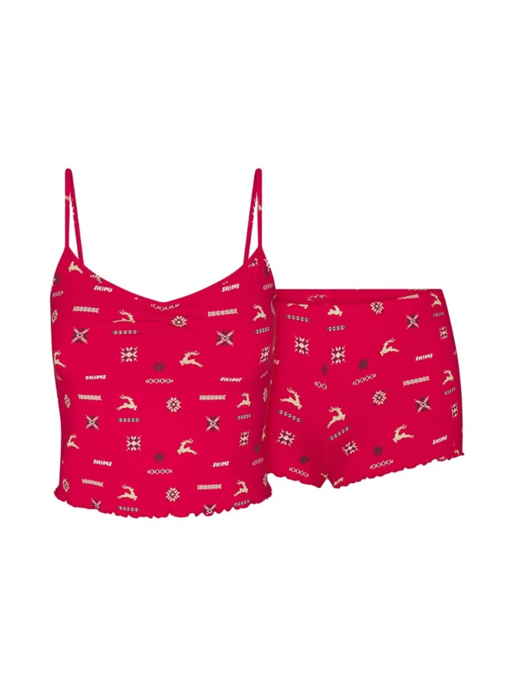Skims Sleep Cami and Short Set in Reindeer Print; NWT, Size Medium